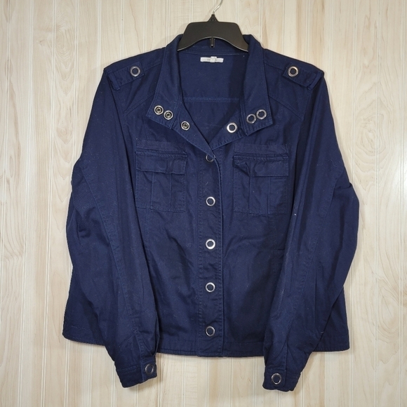 Maurice’s Navy Cotton Utility Jacket Sz 1X - Picture 2 of 5